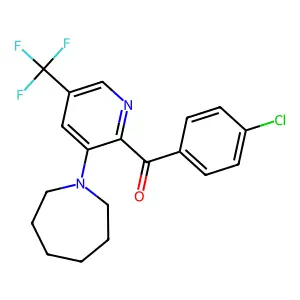 [3-(1-Azepanyl)-5-(trifluoromethyl)-2-pyridinyl](4-chlorophenyl)methanone structure
