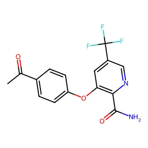 3-(4-Acetylphenoxy)-5-(trifluoromethyl)pyridine-2-carboxamide structure