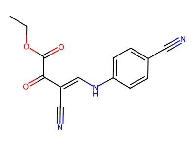 Ethyl 3-cyano-4-[(4-cyanophenyl)amino]-2-oxobut-3-enoate structure