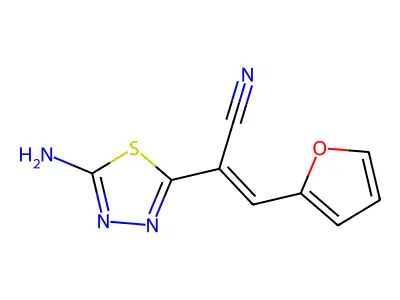 2-(5-Amino-1,3,4-thiadiazol-2-yl)-3-(2-furyl)acrylonitrile structure