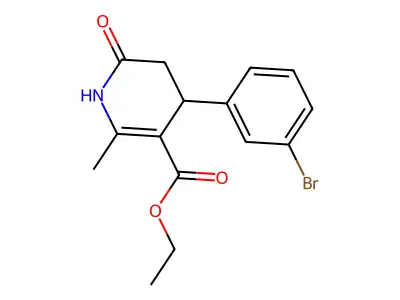 Ethyl 4-(3-bromophenyl)-2-methyl-6-oxo-1,4,5,6-tetrahydro-3-pyridinecarboxylate structure