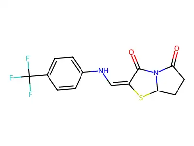 2-({[4-(TRIFLUOROMETHYL)PHENYL]AMINO}METHYLIDENE)-DIHYDRO-6H-PYRROLO[2,1-B][1,3]THIAZOLE-3,5-DIONE structure