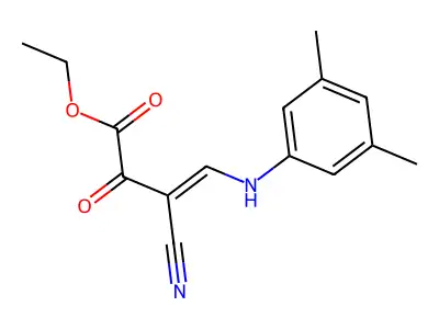 Ethyl 3-cyano-4-[(3,5-dimethylphenyl)amino]-2-oxobut-3-enoate structure