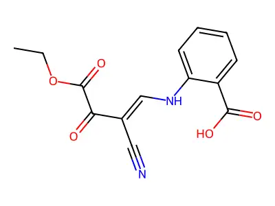 2-[(2-Cyano-4-ethoxy-3,4-dioxobut-1-EN-1-YL)amino]benzoic acid structure