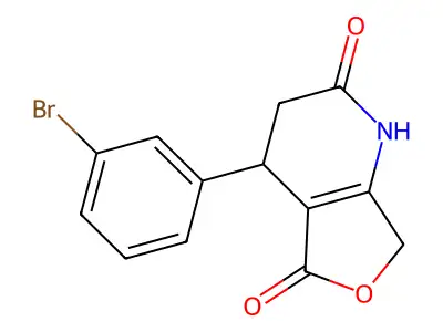 4-(3-bromophenyl)-4,7-dihydrofuro[3,4-b]pyridine-2,5(1H,3H)-dione structure