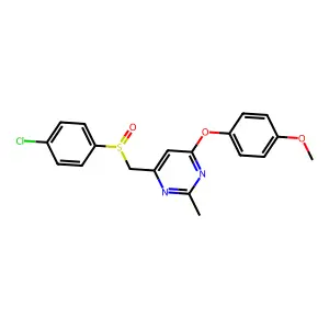 4-Chlorophenyl [6-(4-methoxyphenoxy)-2-methyl-4-pyrimidinyl]methyl sulfoxide structure