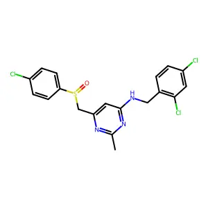 N-(6-{[(4-chlorophenyl)sulfinyl]methyl}-2-methyl-4-pyrimidinyl)-N-(2,4-dichlorobenzyl)amine structure