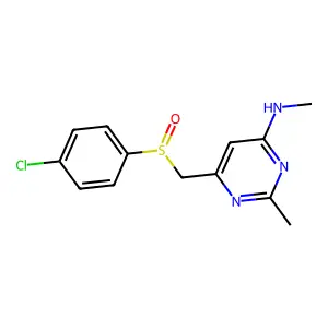 N-(6-{[(4-chlorophenyl)sulfinyl]methyl}-2-methyl-4-pyrimidinyl)-N-methylamine structure