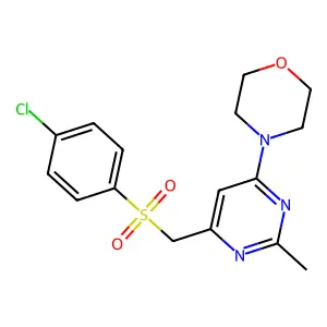 4-(6-(((4-Chlorophenyl)sulfonyl)methyl)-2-methyl-4-pyrimidinyl)morpholine structure