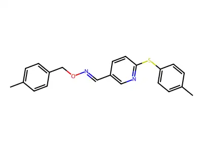 6-[(4-methylphenyl)sulfanyl]nicotinaldehyde O-(4-methylbenzyl)oxime structure