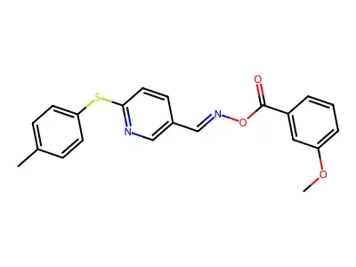 [[6-(4-Methylphenyl)sulfanyl-3-pyridinyl]methylideneamino] 3-methoxybenzoate structure