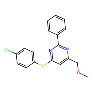 {6-[(4-Chlorophenyl)sulfanyl]-2-phenyl-4-pyrimidinyl}methyl methyl ether structure