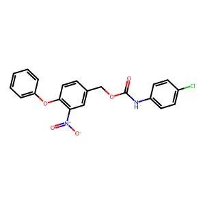 3-nitro-4-phenoxybenzyl N-(4-chlorophenyl)carbamate structure