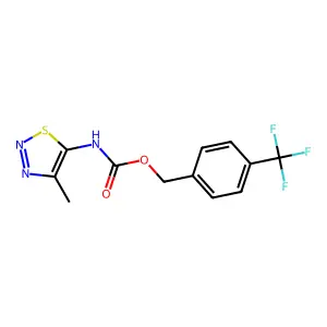 4-(trifluoromethyl)benzyl N-(4-methyl-1,2,3-thiadiazol-5-yl)carbamate structure