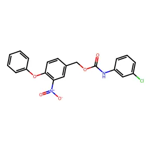(3-nitro-4-phenoxyphenyl)methyl N-(3-chlorophenyl)carbamate structure