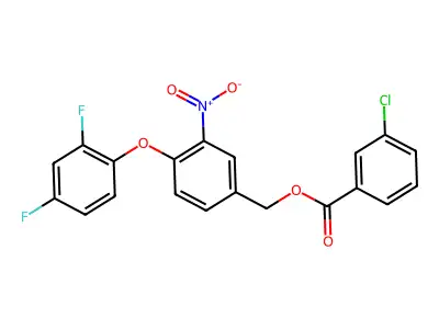 [4-(2,4-Difluorophenoxy)-3-nitrophenyl]methyl 3-chlorobenzoate structure