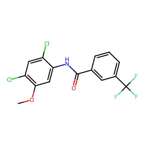 N-(2,4-dichloro-5-methoxyphenyl)-3-(trifluoromethyl)benzamide structure