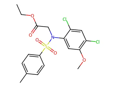 Ethyl 2-(2,4-dichloro-5-methoxy((4-methylphenyl)sulfonyl)anilino)acetate structure