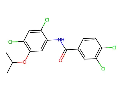 3,4-dichloro-N-(2,4-dichloro-5-isopropoxyphenyl)benzenecarboxamide structure