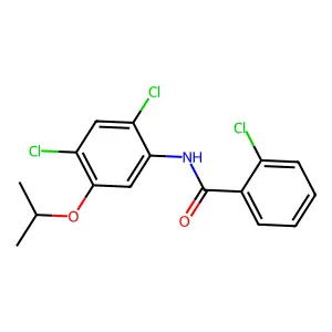 2-chloro-N-(2,4-dichloro-5-isopropoxyphenyl)benzenecarboxamide structure