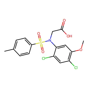 2-(2,4-Dichloro-5-methoxy((4-methylphenyl)sulfonyl)anilino)acetic acid structure