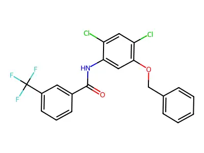 N-(5-(Benzyloxy)-2,4-dichlorophenyl)-3-(trifluoromethyl)benzenecarboxamide structure