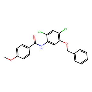 N-(5-(Benzyloxy)-2,4-dichlorophenyl)-4-methoxybenzenecarboxamide structure