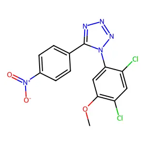1-(2,4-dichloro-5-methoxyphenyl)-5-(4-nitrophenyl)-1H-1,2,3,4-tetraazole structure