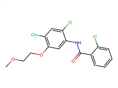 2-chloro-N-[2,4-dichloro-5-(2-methoxyethoxy)phenyl]benzamide structure