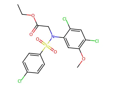 ethyl 2-(2,4-dichloro-N-(4-chlorophenyl)sulfonyl-5-methoxyanilino)acetate structure