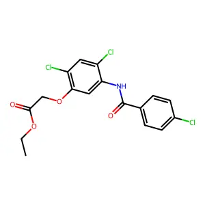 Ethyl 2-(2,4-dichloro-5-((4-chlorobenzoyl)amino)phenoxy)acetate structure