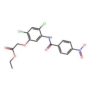 Ethyl 2-(2,4-dichloro-5-((4-nitrobenzoyl)amino)phenoxy)acetate structure