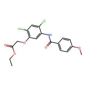 Ethyl 2-(2,4-dichloro-5-((4-methoxybenzoyl)amino)phenoxy)acetate structure