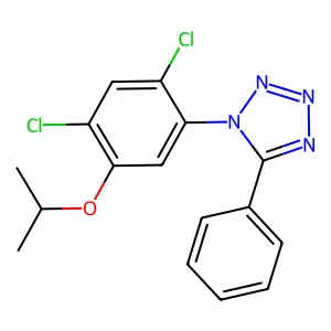1-(2,4-dichloro-5-isopropoxyphenyl)-5-phenyl-1H-1,2,3,4-tetraazole structure