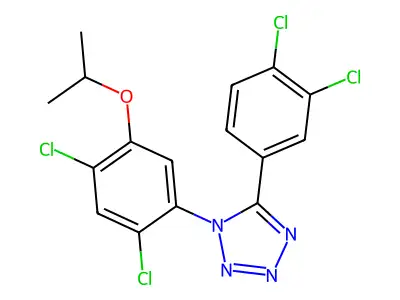 1-(2,4-dichloro-5-isopropoxyphenyl)-5-(3,4-dichlorophenyl)-1H-1,2,3,4-tetraazole structure