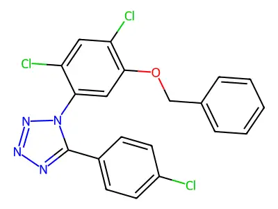 1-(5-(Benzyloxy)-2,4-dichlorophenyl)-5-(4-chlorophenyl)-1H-1,2,3,4-tetraazole structure