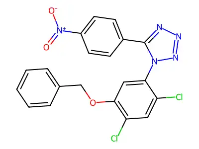 1-(5-(Benzyloxy)-2,4-dichlorophenyl)-5-(4-nitrophenyl)-1H-1,2,3,4-tetraazole structure