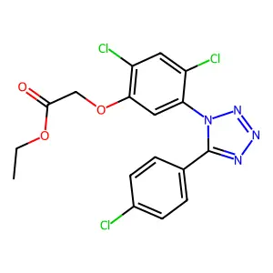 Ethyl 2-[2,4-dichloro-5-[5-(4-chlorophenyl)tetrazol-1-yl]phenoxy]acetate structure