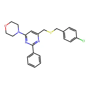 4-(6-{[(4-Chlorobenzyl)sulfanyl]methyl}-2-phenyl-4-pyrimidinyl)morpholine structure
