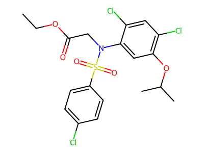 ethyl 2-(2,4-dichloro-N-(4-chlorophenyl)sulfonyl-5-propan-2-yloxyanilino)acetate structure