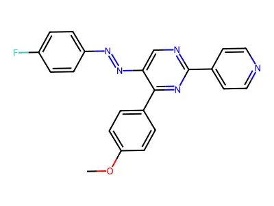 5-[2-(4-Fluorophenyl)diazenyl]-4-(4-methoxyphenyl)-2-(4-pyridinyl)pyrimidine structure