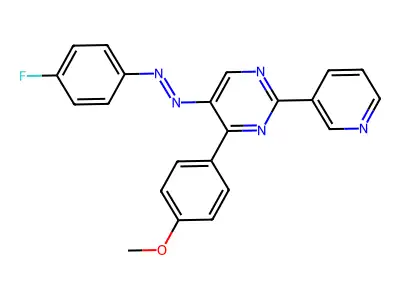 5-[2-(4-Fluorophenyl)diazenyl]-4-(4-methoxyphenyl)-2-(3-pyridinyl)pyrimidine structure