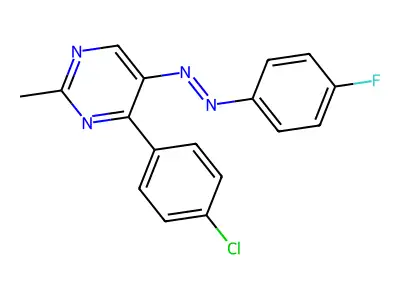 4-(4-Chlorophenyl)-5-[2-(4-fluorophenyl)diazenyl]-2-methylpyrimidine structure