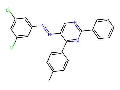 5-[2-(3,5-Dichlorophenyl)diazenyl]-4-(4-methylphenyl)-2-phenylpyrimidine structure