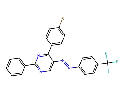 4-(4-Bromophenyl)-2-phenyl-5-{2-[4-(trifluoromethyl)phenyl]diazenyl}pyrimidine structure