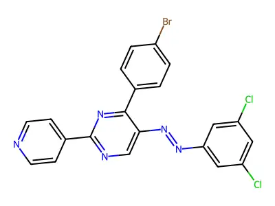 4-(4-Bromophenyl)-5-[2-(3,5-dichlorophenyl)diazenyl]-2-(4-pyridinyl)pyrimidine structure