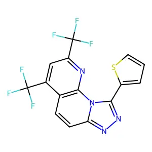 9-(2-Thienyl)-2,4-bis(trifluoromethyl)[1,2,4]triazolo[4,3-a][1,8]naphthyridine structure