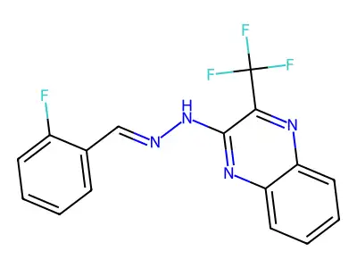 N-[(2-fluorophenyl)methylideneamino]-3-(trifluoromethyl)quinoxalin-2-amine structure