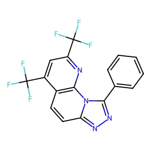 9-Phenyl-2,4-bis(trifluoromethyl)-[1,2,4]triazolo[4,3-a][1,8]naphthyridine structure
