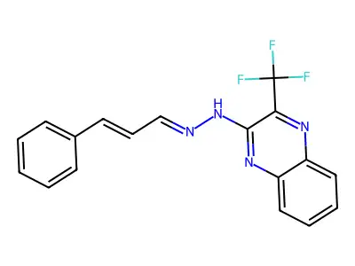 N-(cinnamylideneamino)-3-(trifluoromethyl)quinoxalin-2-amine structure